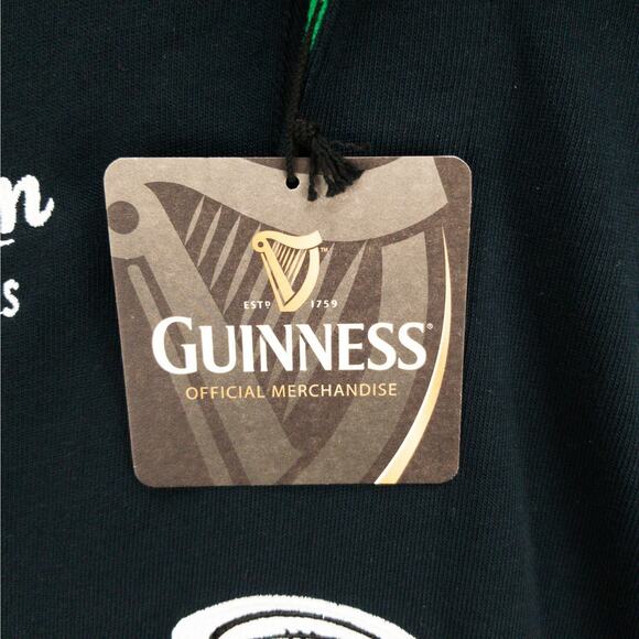 Guinness Polo Shirt Men’s XL Black Patch Logo Harp Pubwear Graphic Beer Shirt - Picture 6 of 12